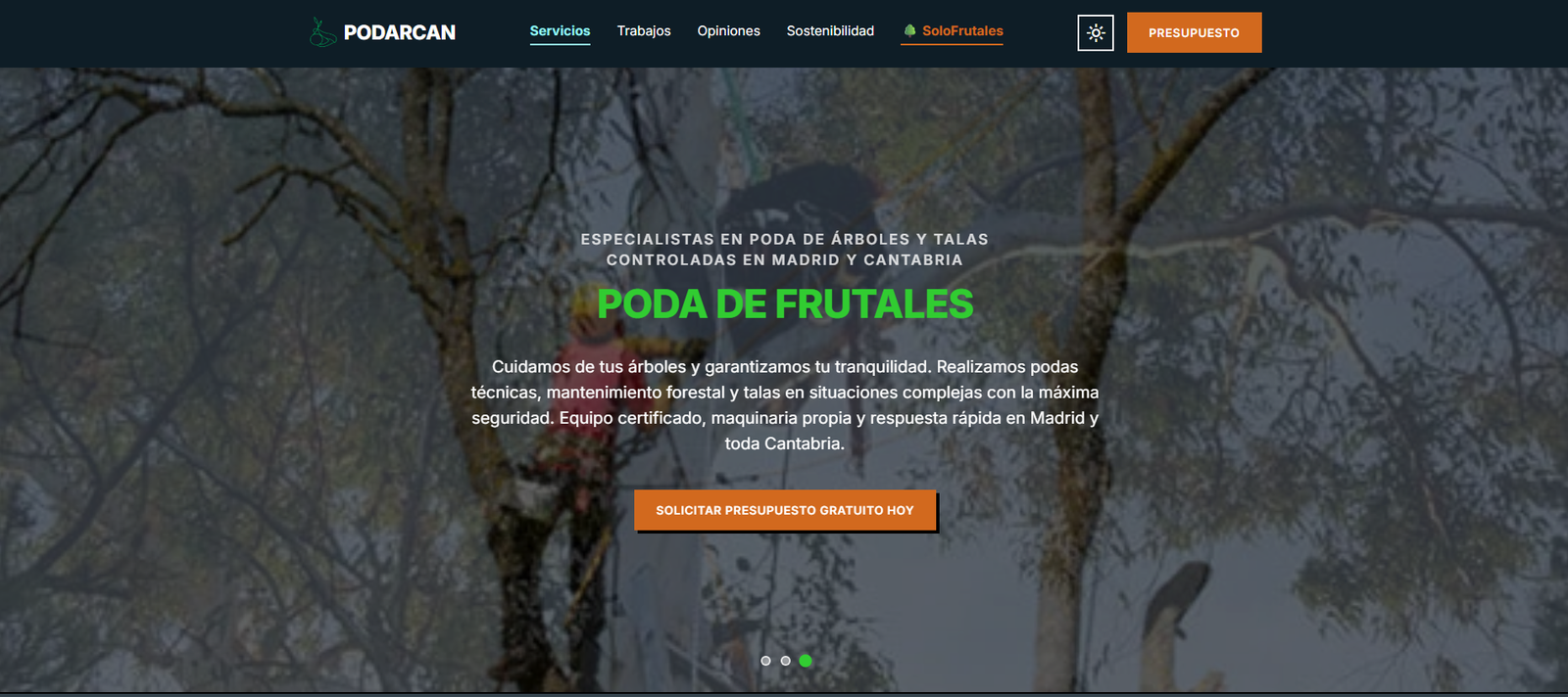 Podarcan — Plataforma web para servicios de poda y mantenimiento forestal